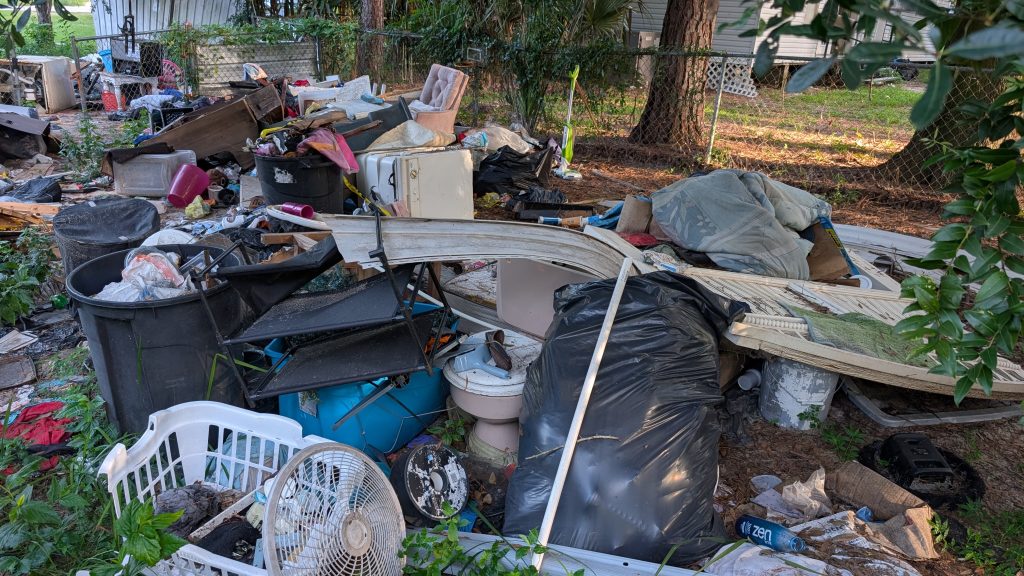 Trash on squatter property